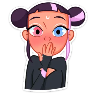 🤭 dibujos animados, chica, lindo, anime, pegatina telegram sticker