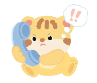 🦁 en colère, animal, téléphone, dessin animé, autocollant, communication telegram sticker