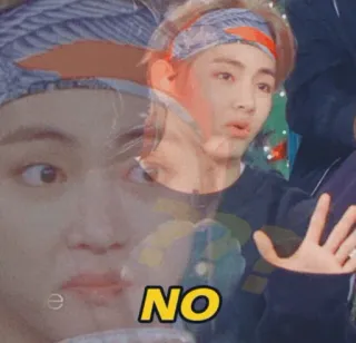 ✋ NO 不, 反应, 表情包, 反对, kpop telegram sticker