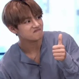 👍 V Daumen hoch, Positiv, Zustimmung, Kpop, BTS, V, Sänger, Idol telegram sticker