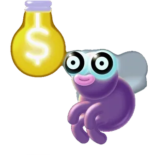 😵💫 mosca, lampadina, cartone animato, carino, insetto, dollaro whatsapp sticker