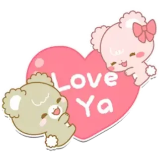 ❤️ Love Ya fofo, coala, amor, coração, rosa, animais, adesivo telegram sticker