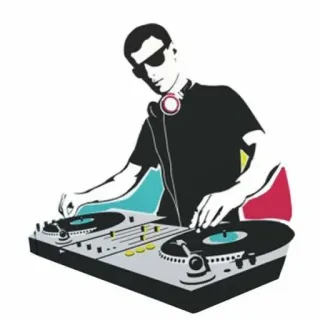 🎵 DJ, musique, platine, casque, club, fête, son, mixeur telegram sticker