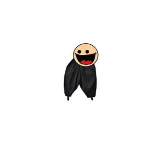 😀 cartoon, smiling, character, black, simple telegram sticker
