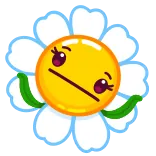🤷‍♀️ bunga, daisy, kartun, imut, emoji, tanaman whatsapp sticker