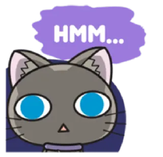 😱 HMM... gato, pensando, hmm, expressão, animal, adesivo whatsapp sticker