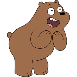 😄 Grizzly We Bare Bears Bär, Cartoon, niedlich, lustig, We Bare Bears, Grizzly whatsapp sticker