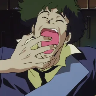 🚬 Spike Spiegel Cowboy Bebop Anime, Desenho animado, Série de TV, Personagem, Engraçado, Boca whatsapp sticker