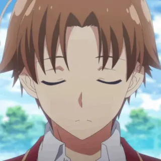 🖤 Ayanokouji Kiyotaka Classroom of the Elite Anime, Classroom of the Elite, Ayanokouji Kiyotaka, Szkoła, Poważny telegram sticker