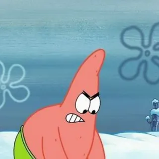 🌟 Patrick Star Spongebob Squarepants Patrick Stella, Spongebob, cartoni animati, Nickelodeon, arrabbiato, personaggio telegram sticker