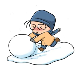 ⛄ 雪球, 冬天, 雪, 可爱, 卡通, 快乐 telegram sticker