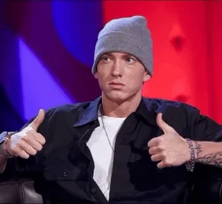 ⚡️ Eminem rapper, singer, thumbs up, person, celebrity telegram sticker