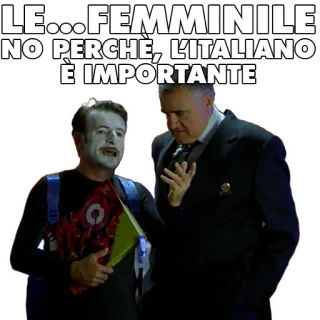 🇮🇹 LE... FEMMINILE
NO PERCHÉ, L'ITALIANO È IMPORTANTE italien, langue, humour, comédie, langue italienne, hommes whatsapp sticker