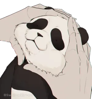 👀 @SwallowStreet Panda, Schattig, Dier, Beer telegram sticker