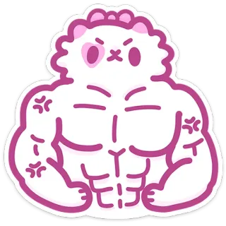 💪 Katze, muskulös, Muskeln, wütend, niedlich, Cartoon telegram sticker