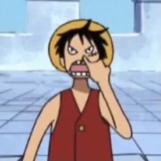 😶 Monkey D. Luffy One Piece Мультфильм, Аниме, Ван Пис, Луффи, Смешной telegram sticker