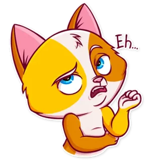 😒 Eh... gatto, cartone animato, espressione, eh, adesivo telegram sticker