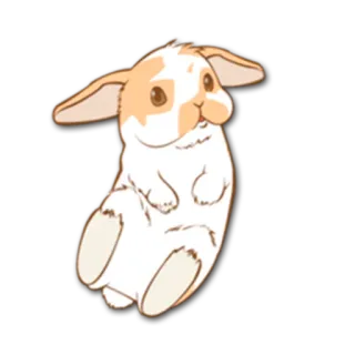 😛 うさぎ, ウサギ, かわいい, 動物, ペット, 家畜, 座る telegram sticker