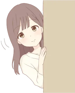 👀 anime girl, cute, peek, shy, cartoon telegram sticker