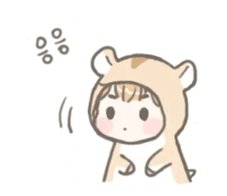 😶 imut, binatang, kartun, hoodie, anak, ilustrasi telegram sticker