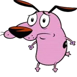 😒 Courage Courage the Cowardly Dog Courage the Cowardly Dog, cartoon, dog, scared, funny, cute, animated telegram sticker