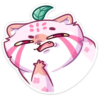 🤔 kot, naklejka, zwierzę, słodki, kreskówka, różowy, śmieszne whatsapp sticker