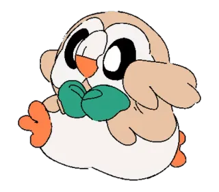 🏃 Rowlet Pokemon Brindibou, Pokémon, hibou, mignon, dessin animé telegram sticker
