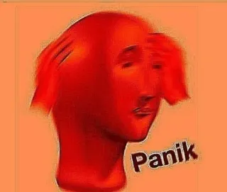 😖 Panik panique, mème, stressé, inquiet, anxieux whatsapp sticker
