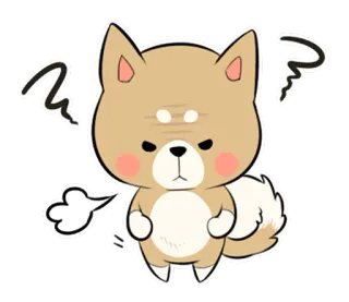 ❓ собака, злой, милый, сиба ину, мультик, эмодзи, стикер telegram sticker
