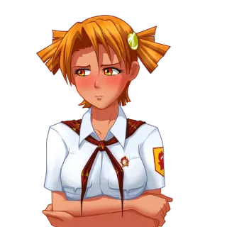 😳 Anime, Garota, Uniforme, Pioneiro, Soviético telegram sticker