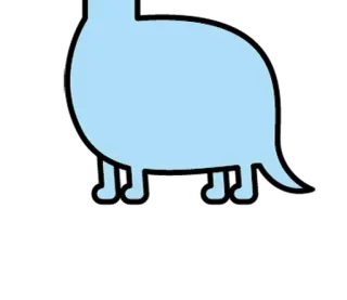 ⚪️ dinosaurio, lindo, dibujos animados, animal, azul claro, minimalista whatsapp sticker
