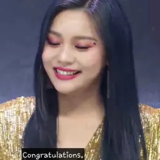 😁 Congratulations. Glückwunsch, K-Pop, Frau, Porträt, Glitzer whatsapp sticker