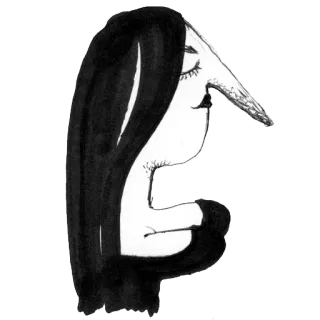 😘 ilusão ótica, desenho, abstrato, mulher, bruxa, gestalt telegram sticker