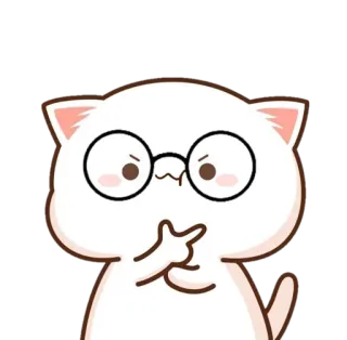 🤔 Katze, Brille, Stinkefinger, Beleidigung, Aufkleber, Cartoon telegram sticker