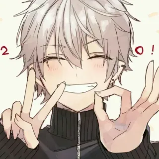 ✌️ アニメ, 少年, OK, 平和 telegram sticker