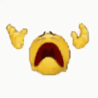 😩 絵文字, 悲しい, 泣く, 黄色, 怒り, 落ち込み whatsapp sticker