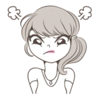 😡 marah, frustrasi, kesal, kartun, wanita, uap, ekspresi wajah telegram sticker