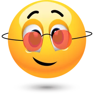 ☮ Emoji, Twarz, Okulary, Żółty, Do góry nogami telegram sticker