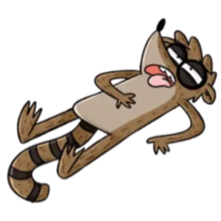 😩 Rigby Regular Show kreskówka, szop pracz, Rigby, Zwyczajny serial, postać, animowany telegram sticker