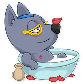 🛁 만화 강아지, 욕조, 귀여운, 동물, 스티커, 애니메이션 telegram sticker