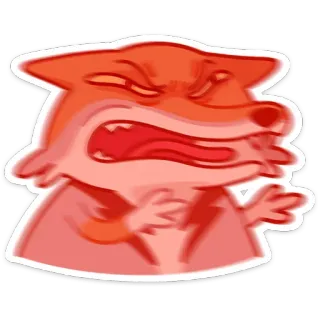😡 en colère, contrarié, frustré, déçu, renard roux, dessin animé, expression, émotion whatsapp sticker
