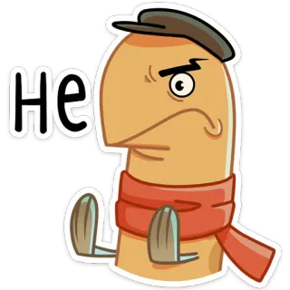 🙅‍♂️ Не 卡通, 角色, 生气, 围巾, 帽子 telegram sticker