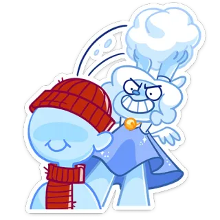 😡 hoạt hình, mùa đông, tuyết, nhân vật, hoạt hình telegram sticker