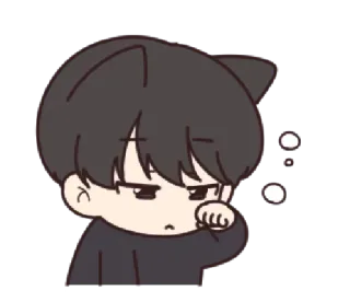 🥱 cartoon, cute, boy, sleepy, anime, kawaii telegram sticker