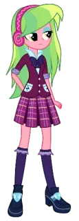 😕 karakter animasi, kartun, perempuan, seragam sekolah, gaya anime, headphone telegram sticker