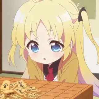 🐱 anime, blond, schattig, meisje, shogi whatsapp sticker