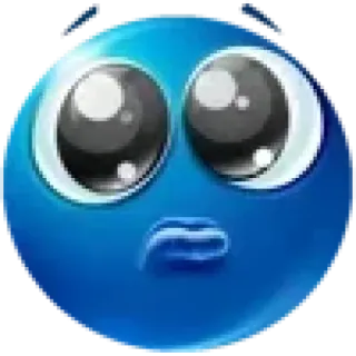 🥺 emoji, traurig, blau, gesicht, ausdruck, schmollen, cartoon telegram sticker