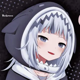 😦 Gawr Gura Anime, Vtuber, Hai, Gawr Gura, Hololive telegram sticker