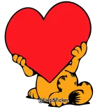 ❤️ Garfield ガーフィールド, 猫, ハート, 愛, アニメ, 可愛い telegram sticker
