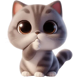 🤫 gato, lindo, gatito, animal, dibujos animados, kawaii, mascota telegram sticker